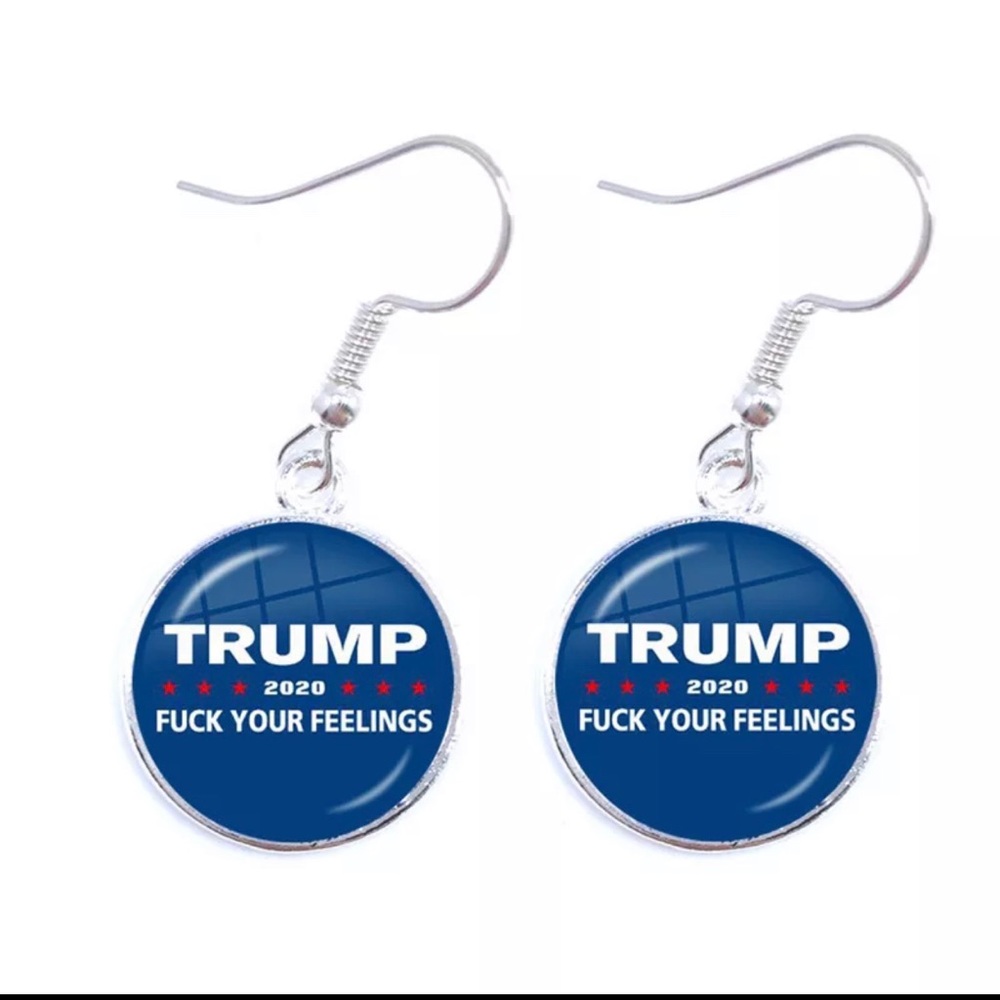 Trump MAGA 2020 goldtone earrings USA America 🇺🇸